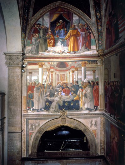 The Trial by Fire and the Death of St. Francis, from Life of St. Francis Cycle by Domenico Ghirlandaio